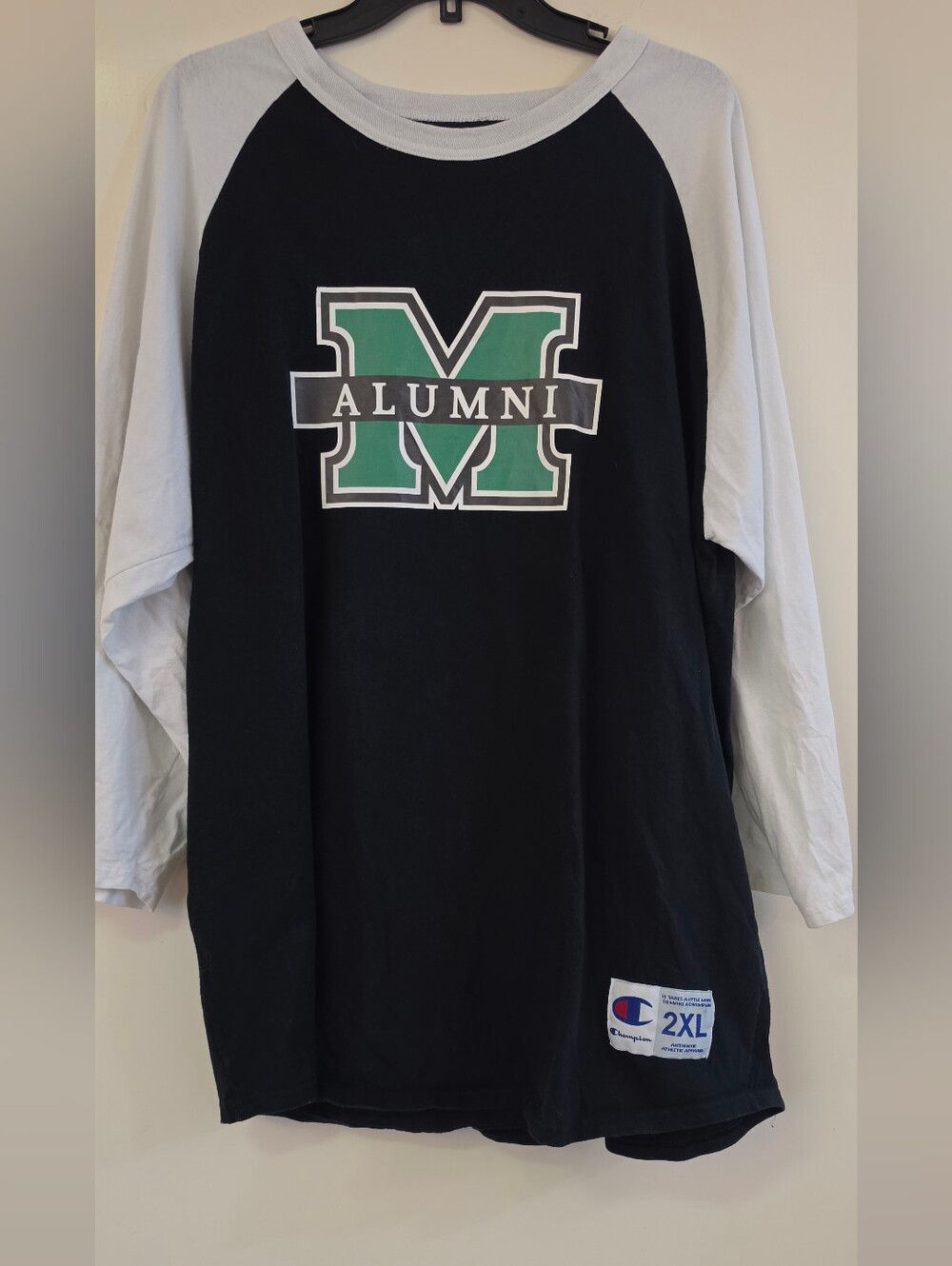 Champion NCAA Marshall University Black Long Sleeve 'Alumni' Shirt